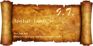 Ipolyi Tamás névjegykártya